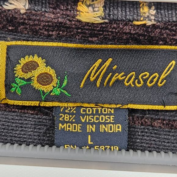 Mirosol Black Multicolor Fringe Cotton Lagenlook Button Down Jacket Women L - Picture 2 of 8